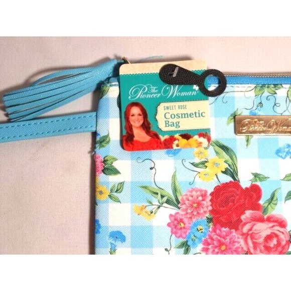 The Pioneer Woman Sweet Rose Cosmetic Makeup Bag Tote Wristlet Travel Wallet NEW - Picture 2 of 2